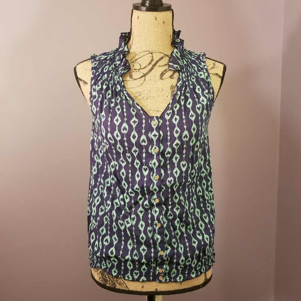 Gap Stretchy Tank Top Button Down Blouse Small